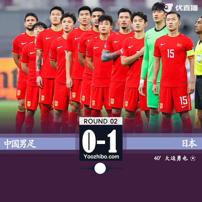 中國國足0-1日本 張琳芃傷退大迫勇也破門