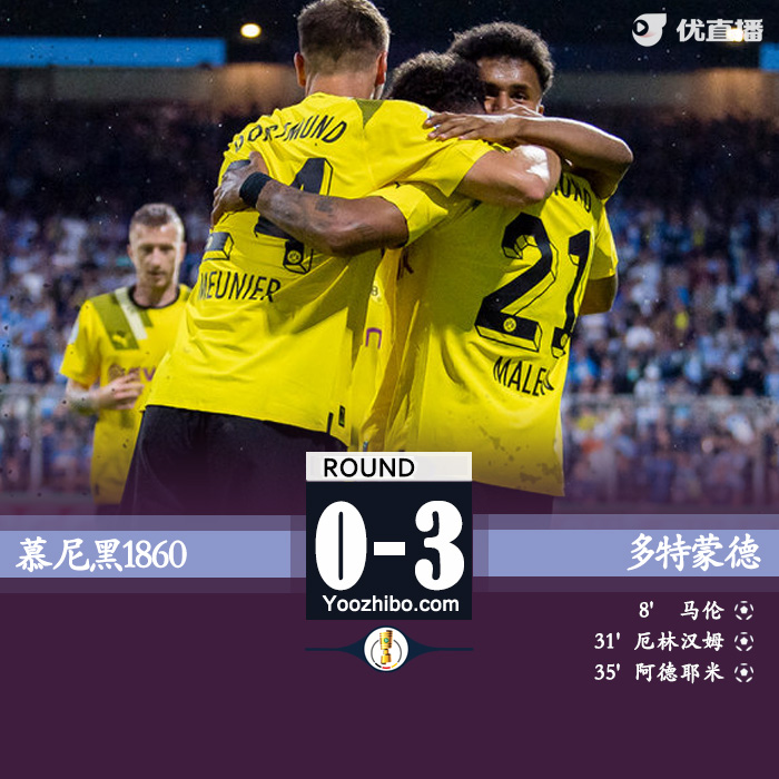多特蒙德3-0擊敗慕尼黑1860