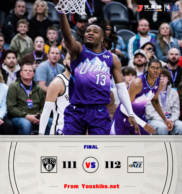 爵士112-111險勝籃網 地獄天堂一念間！科利爾23+7+7&準絕殺