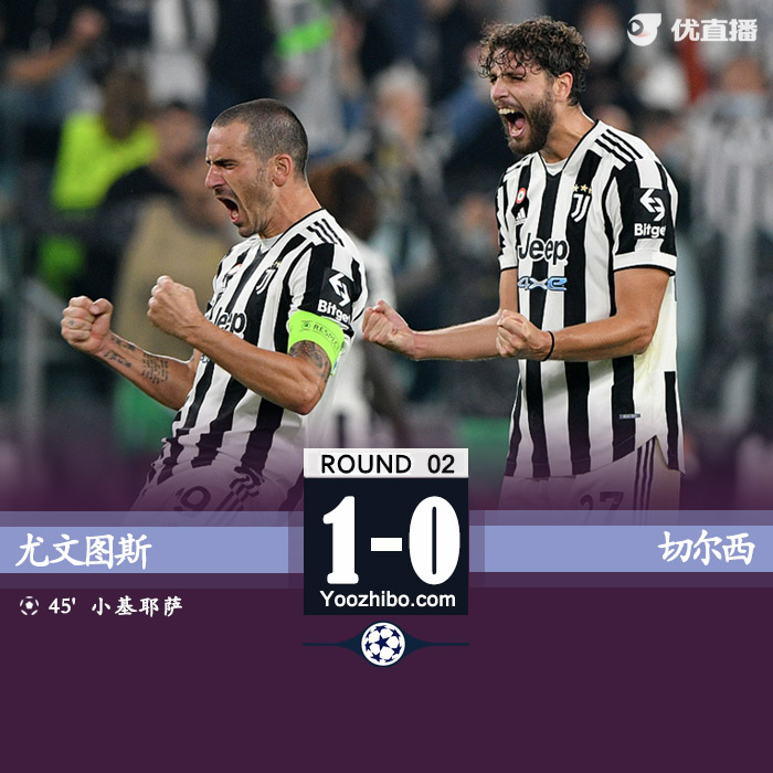 尤文1-0切爾西 貝納德斯基助攻基耶薩破門