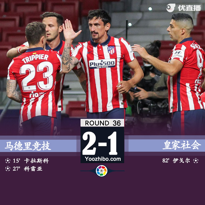 馬競2-1皇家社會   卡拉斯科&科雷亞破門蘇牙獻助攻