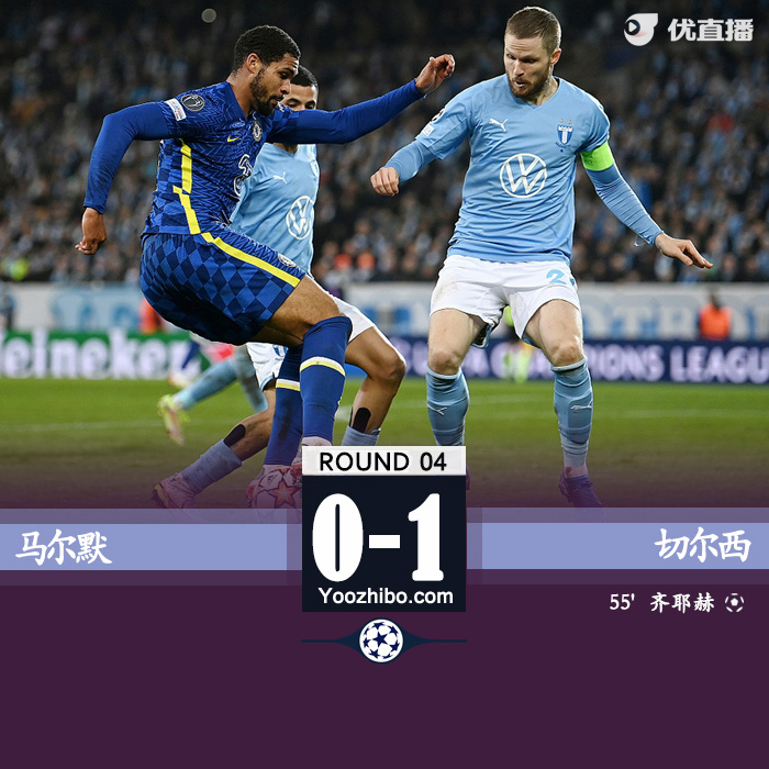 切爾西1-0馬爾默 齊耶赫制勝哈弗茨普利西奇失單刀