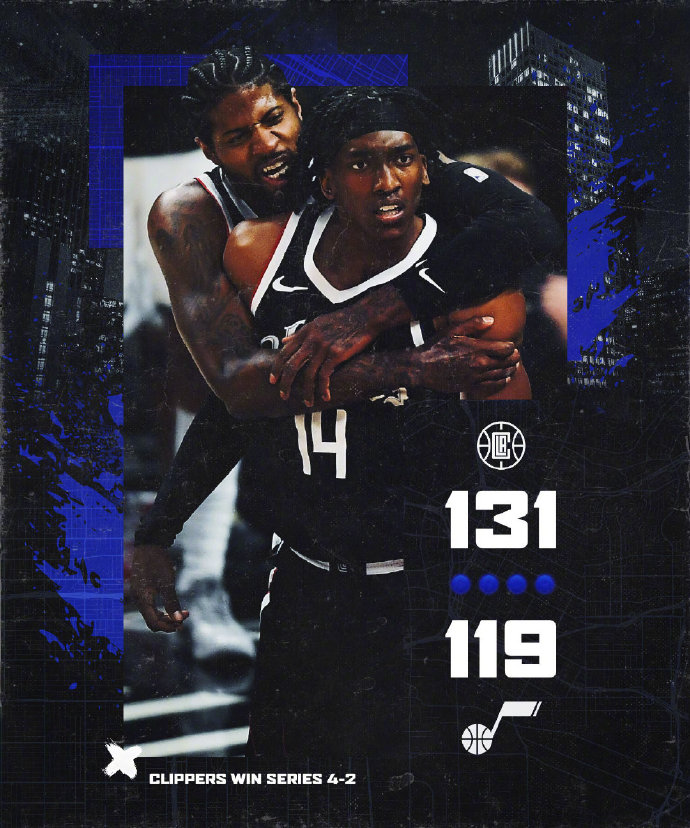 06月19日 NBA西部半決賽G6 爵士vs快船 全場錄像及集錦