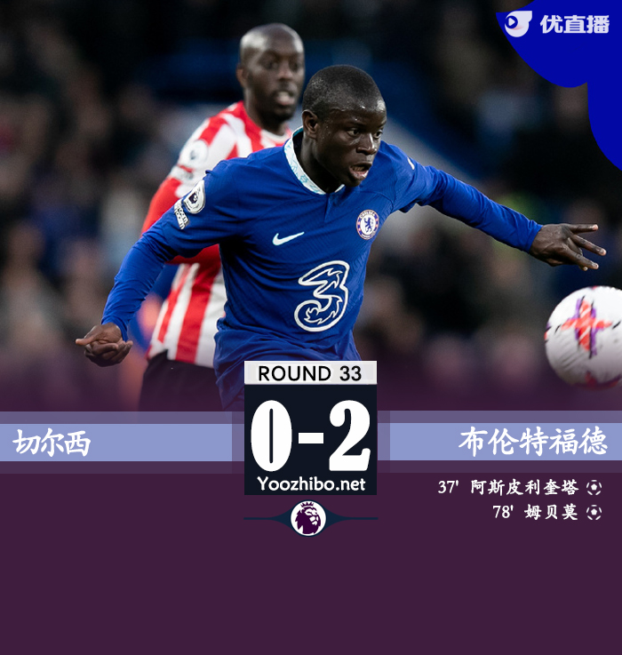 切爾西0-2布倫特福德各賽事五連敗！