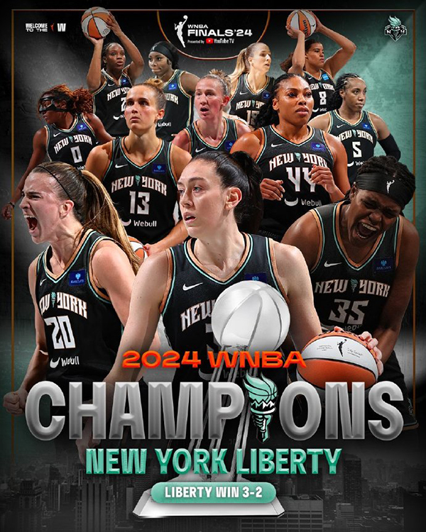 WNBA總決賽激戰五場，紐約自由人勇奪隊史首冠書寫傳奇