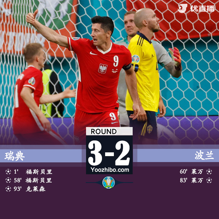 06月24日 歐洲杯第3輪 瑞典vs波蘭 全場錄像及集錦