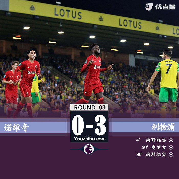 09月22日 英聯杯第3輪 諾維奇vs利物浦 全場錄像及集錦