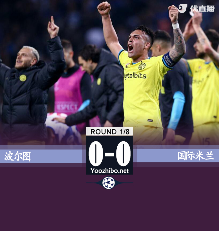 國米總1-0波爾圖 國米時隔12年重回歐冠8強