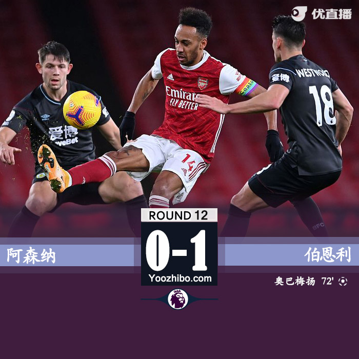 阿森納0-1伯恩利