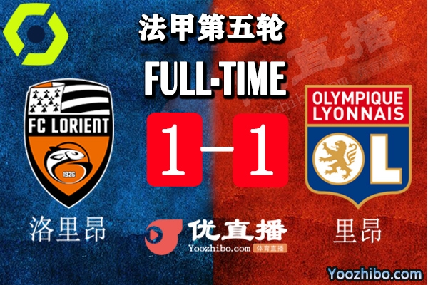 里昂客場1-1戰平洛里昂