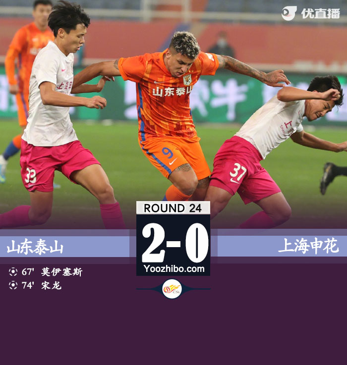 泰山2-0擊敗申花