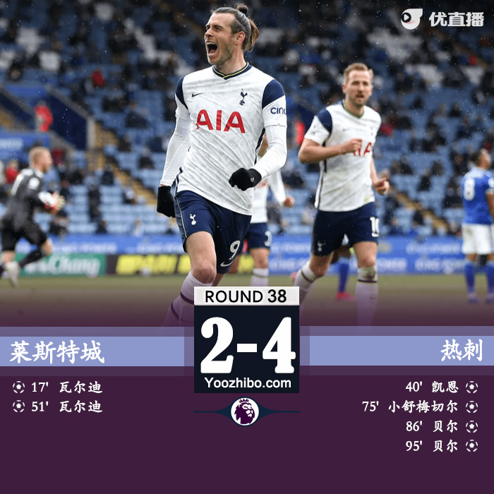 熱刺4-2萊斯特城 凱恩傳射斬金靴貝爾雙響小舒梅切爾烏龍