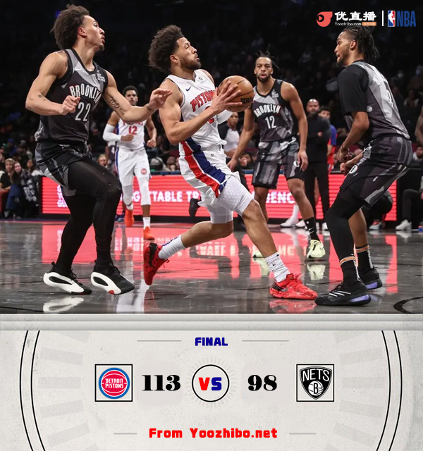 活塞大勝籃網 比斯利23分 CC13+5 克洛尼29+6 大勝籃網 比斯利23分 CC13+5 克洛尼29+6