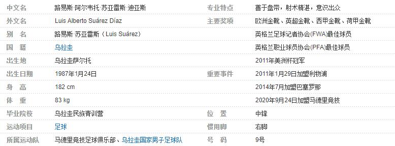 蘇亞雷斯個人資料簡介