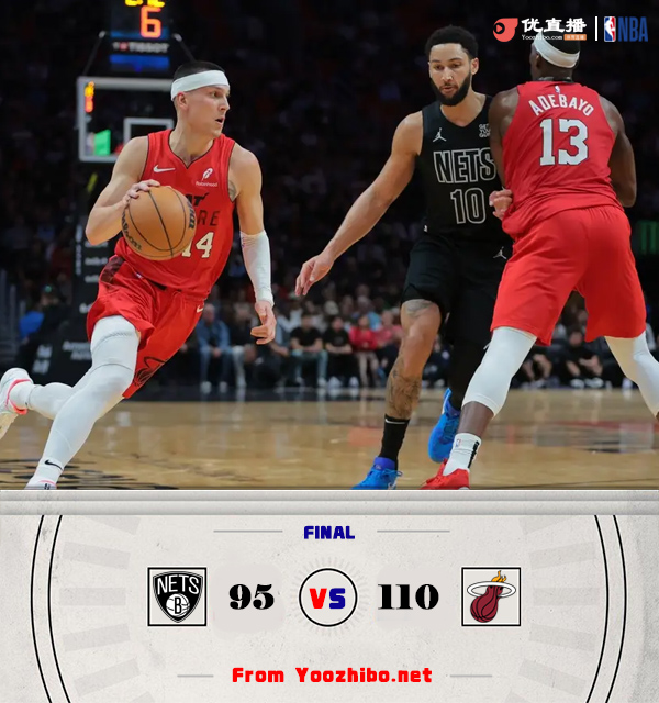 熱火110-95勝籃網 阿德巴約23+7+7 希羅17+12+9 巴特勒缺陣
