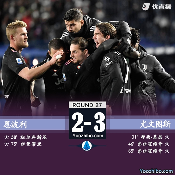 尤文3-2恩波利 弗拉霍維奇雙響基恩破門終結聯賽兩連平