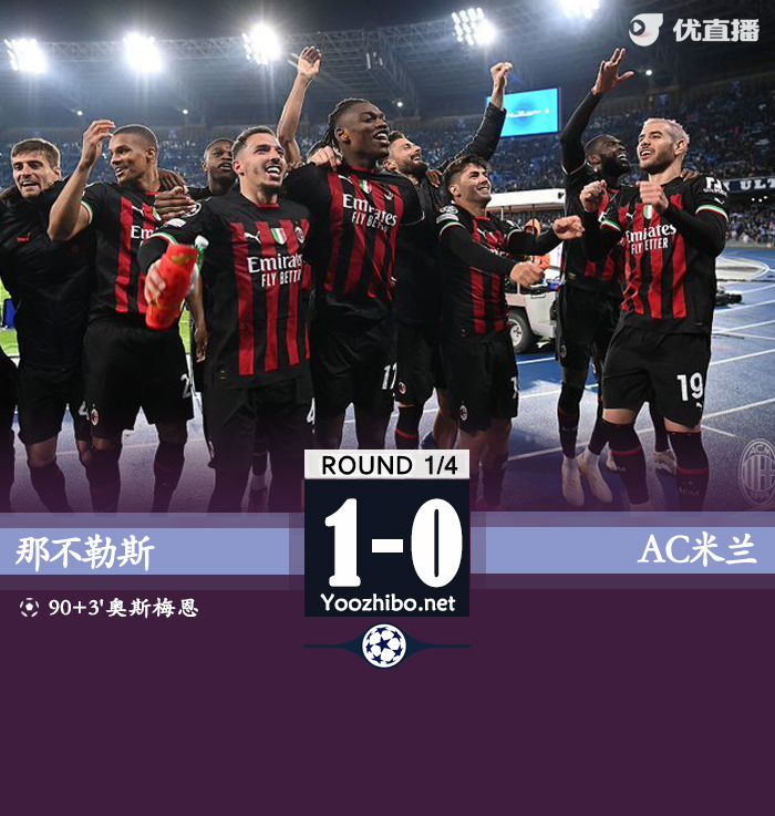米蘭1-1那不勒斯 吉魯失點+破門萊奧神助攻