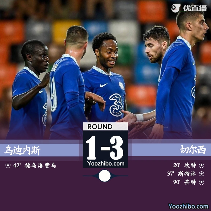 切爾西3-1擊敗烏迪內斯