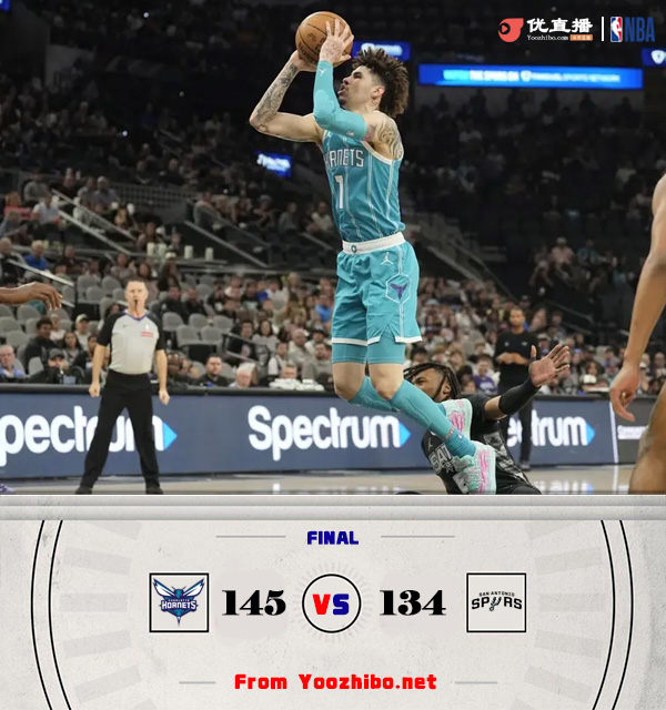 黃蜂145-134射穿馬刺 鮑爾27+14 馬威14+10 卡斯爾26分