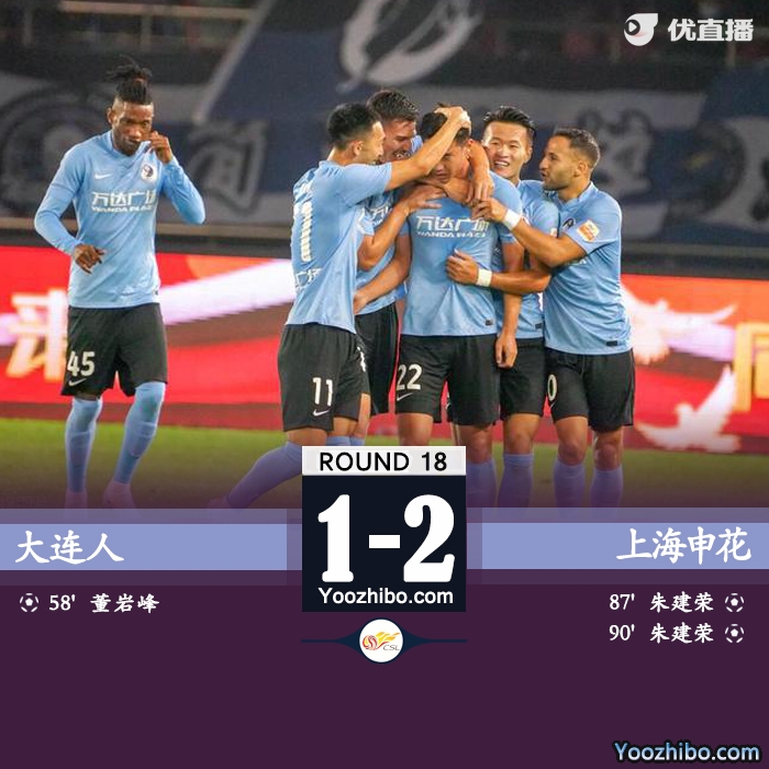 申花2-1戰勝大連人