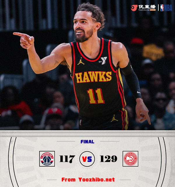 老鷹129-117戰勝奇才 丹尼爾斯25+6斷 楊18中5 庫茲馬24+9