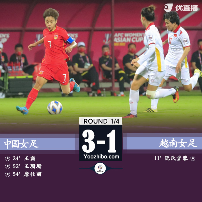 中國女足3-1戰勝越南女足