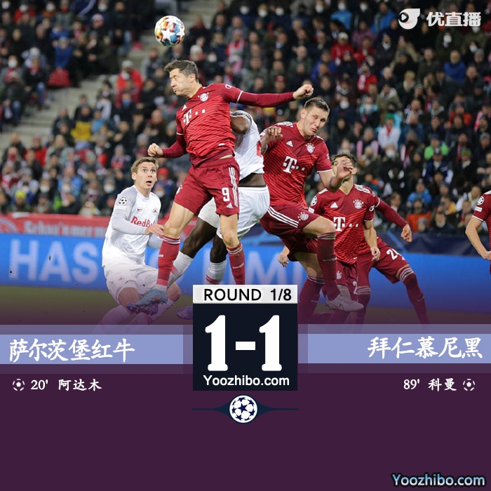 拜仁1-1薩爾茨堡紅牛 穆勒助攻科曼絕平阿德耶米策動進球