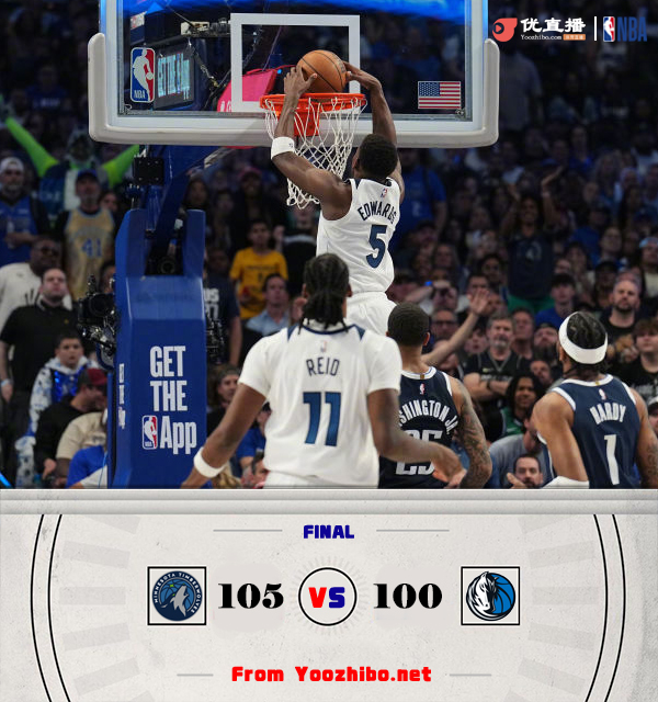森林狼105-100戰勝獨行俠！華子29+10+9 唐斯下半場20分 077歐文打鐵