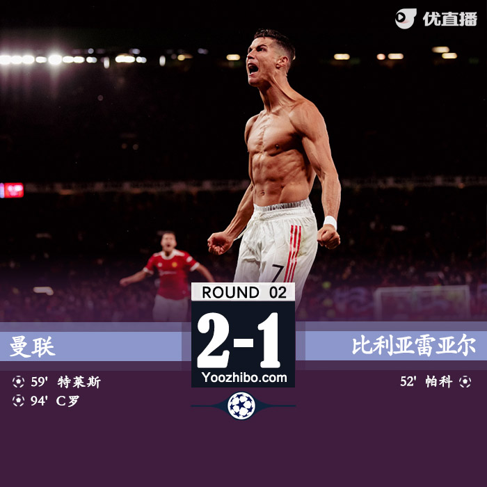 曼聯2-1黃潛 林加德補時助攻C羅讀秒絕殺
