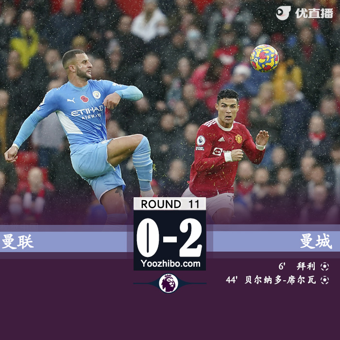 11月06日 英超第11輪 曼聯vs曼城 全場錄像及集錦