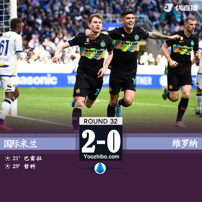 國米2-0擊敗維羅納