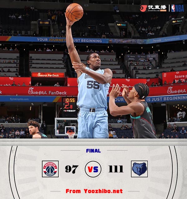 灰熊109-97戰勝奇才 杰米森生涯新高24+6 庫茲馬24+7