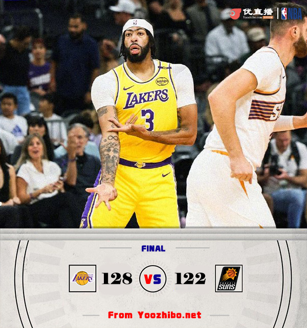 湖人128-122戰勝太陽 濃眉35+10 克內克特35+7&連拿18分 布朗尼4分