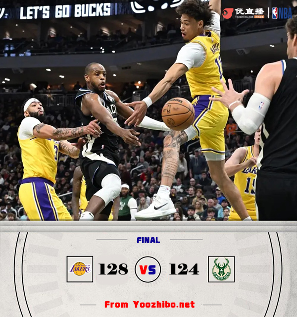 湖人128-124戰勝雄鹿 濃眉34+23+4帽 里夫斯三雙+關鍵三分