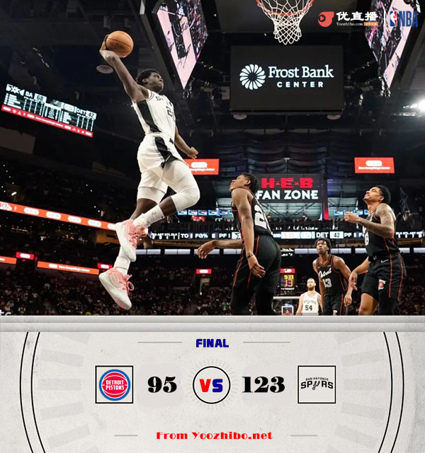 馬刺123-95大勝活塞