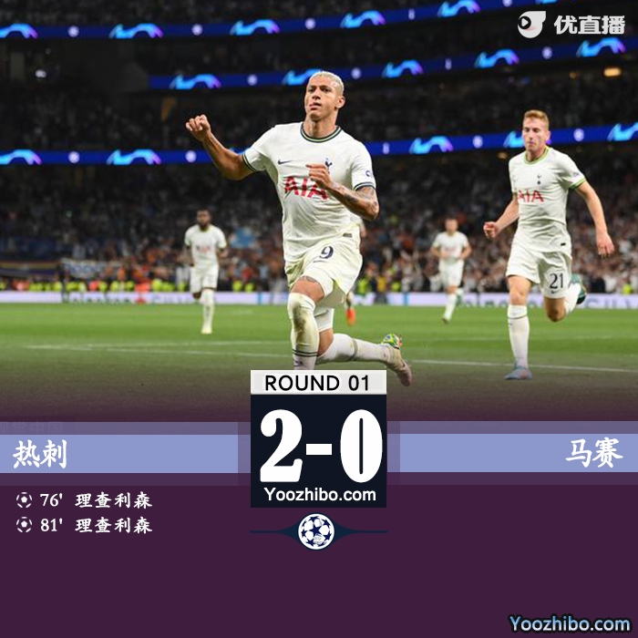 熱刺2-0馬賽